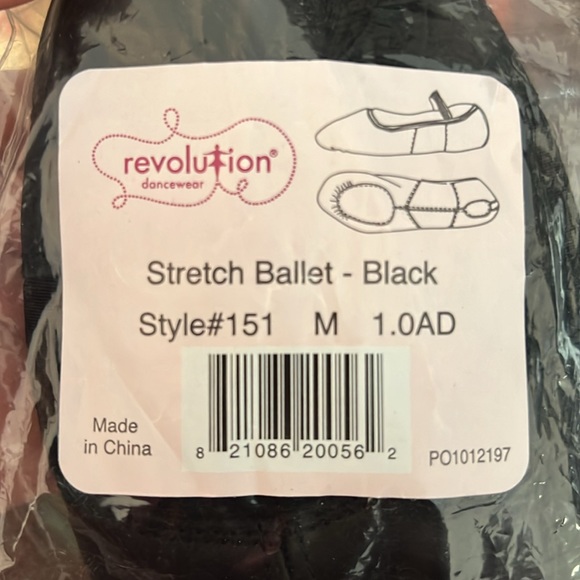 Revolution Stretch Ballet Black Dance Shoe Girls Size 10 - Picture 5 of 6